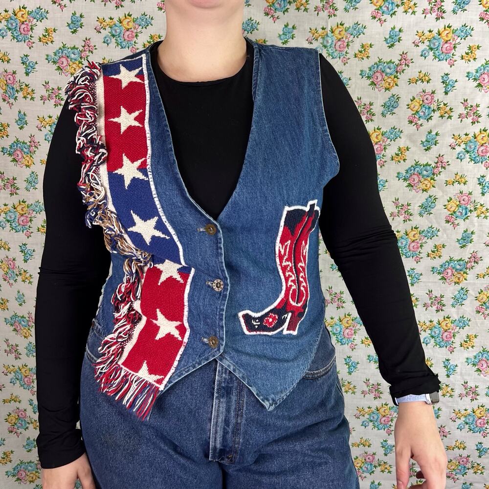 Canadian river originals denim country vest size large